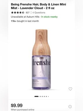 Being Frenshe Set of 2 Lavender Cloud Hair, Body & Linen Mist - Lavender